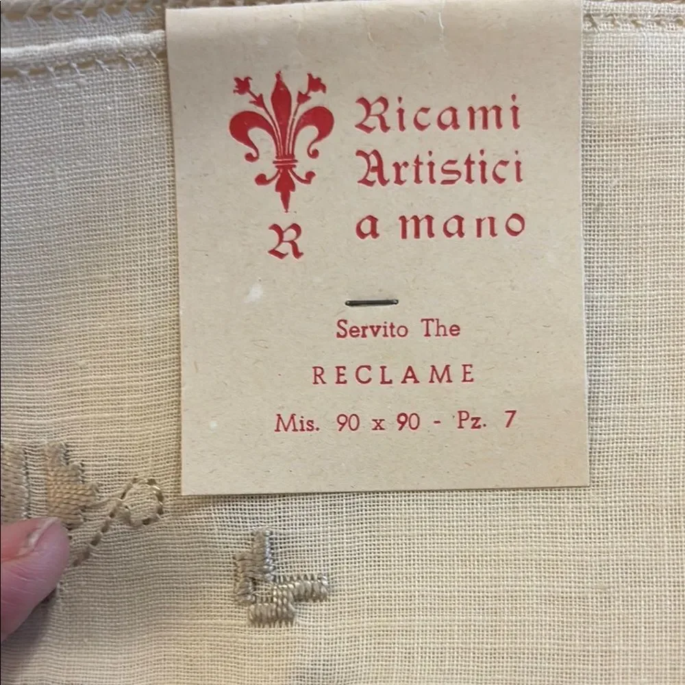 VINTAGE from Italy Cream Handcrafted Table Linens